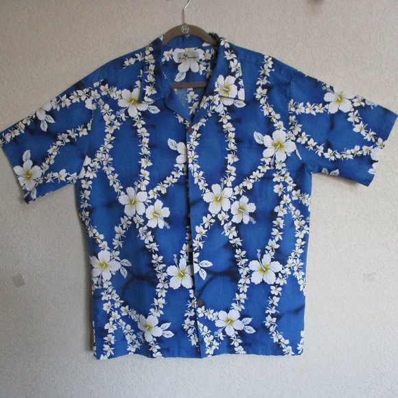 HAWAIIAN FLORAL SHIRT by TWO PADDLES.  Sz Lg - Picture 1 of 2